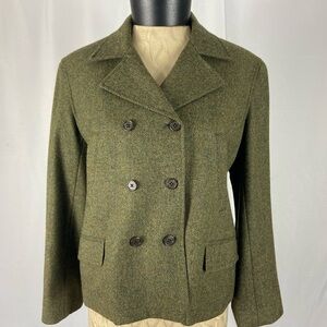 Ralph Lauren Soze 6P Vintage Olive Green Double-Breasted Women's Jacket